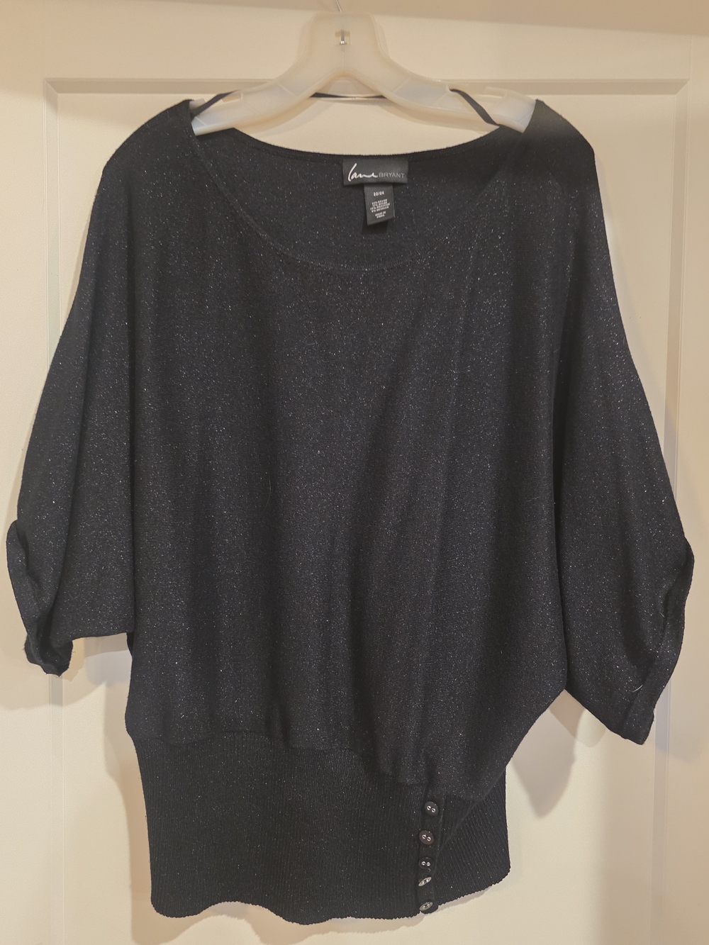 Lane Bryant Black Sparkle Batwing Sweater